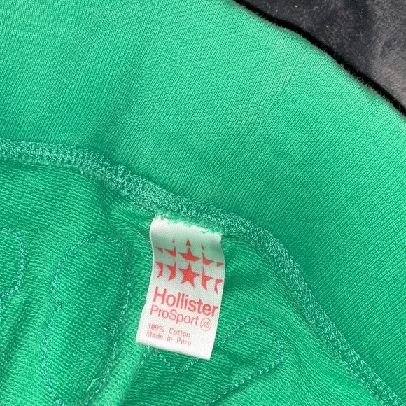 Y2K Vintage Hollister Green Micro Sweat Shorts with Multicolor Stripe XS - Picture 6 of 10